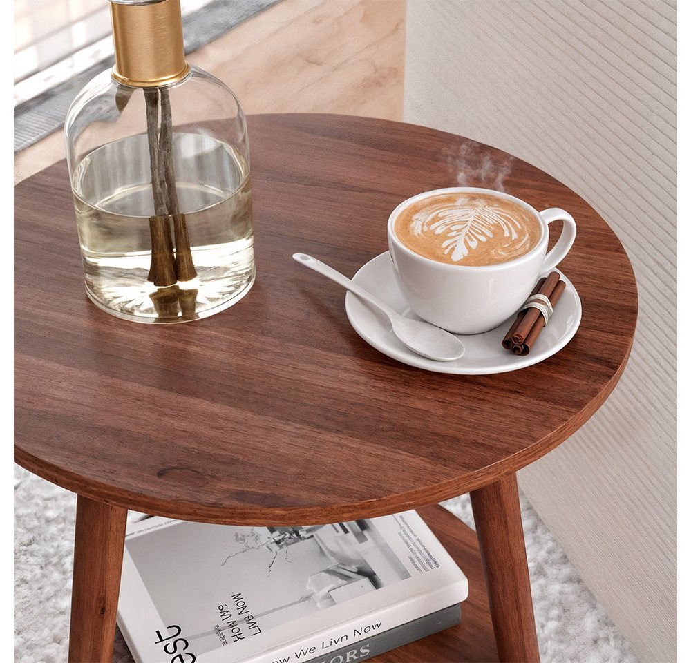 Vicco Couchtisch Rondal, Nussbaum, 38 x 38 cm (1-St) – Bild 4 von 5