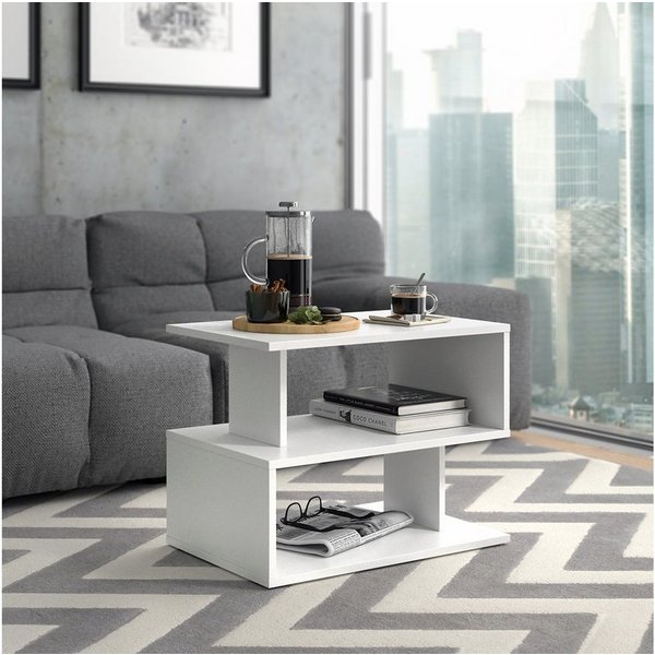 Vicco Couchtisch Shelby, Weiß, 59 x 39 cm (1-St)
