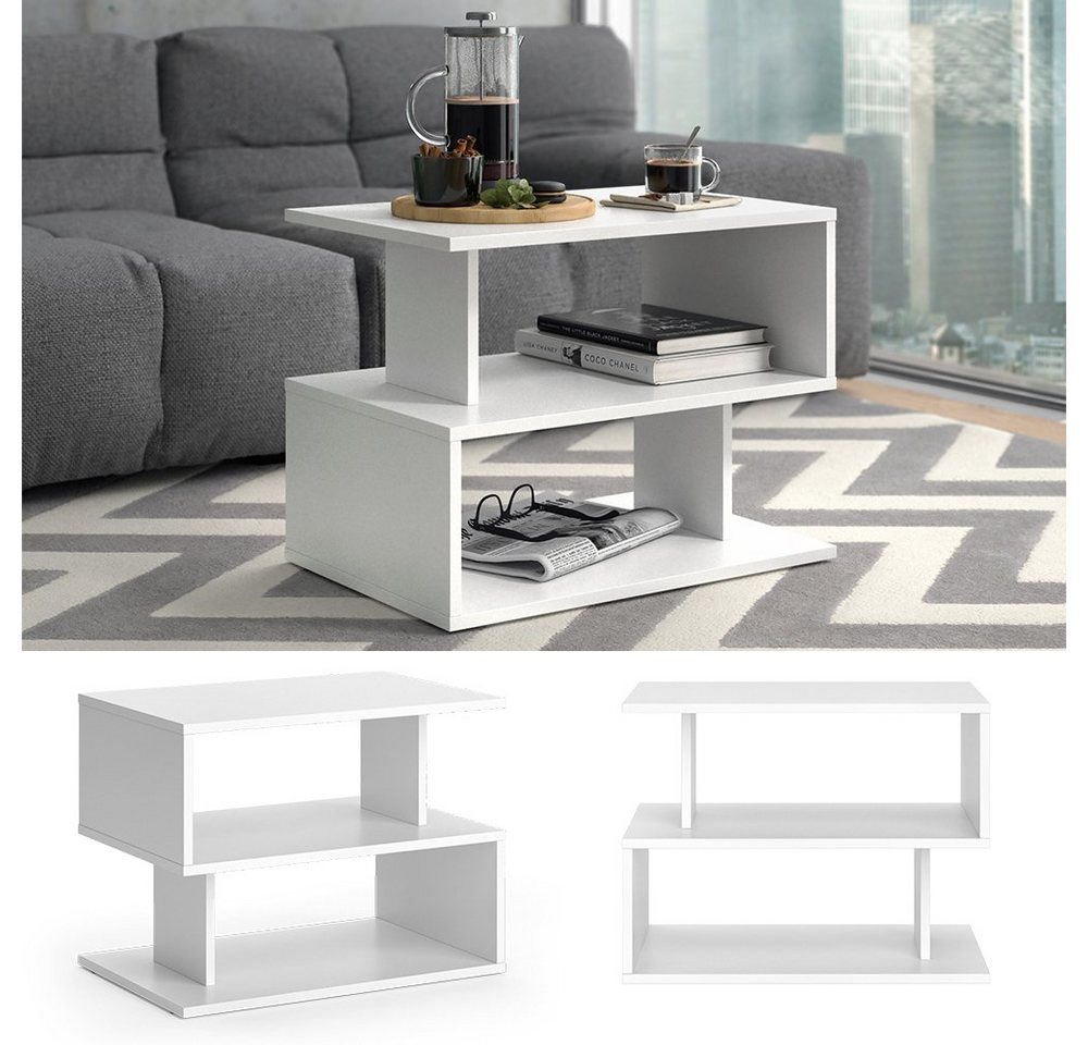Vicco Couchtisch Shelby, Weiß, 59 x 39 cm (1-St) – Bild 3 von 5