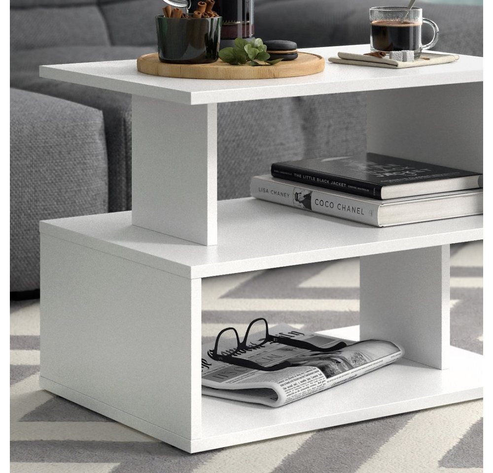 Vicco Couchtisch Shelby, Weiß, 59 x 39 cm (1-St) – Bild 5 von 5