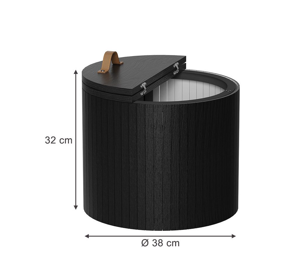 Vicco Couchtisch Tavilo, Eiche/Schwarz, 38 x 38 cm (1-St) – Bild 3 von 5