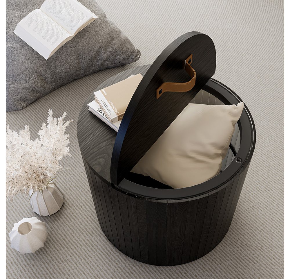 Vicco Couchtisch Tavilo, Eiche/Schwarz, 38 x 38 cm (1-St) – Bild 4 von 5