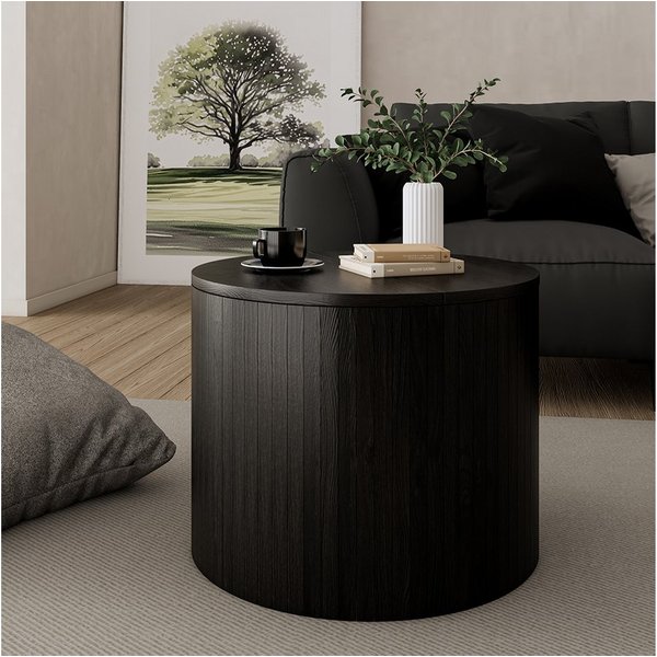 Vicco Couchtisch Tavilo, Schwarz/Eiche/Schwarz, 48 x 48 cm (1-St)