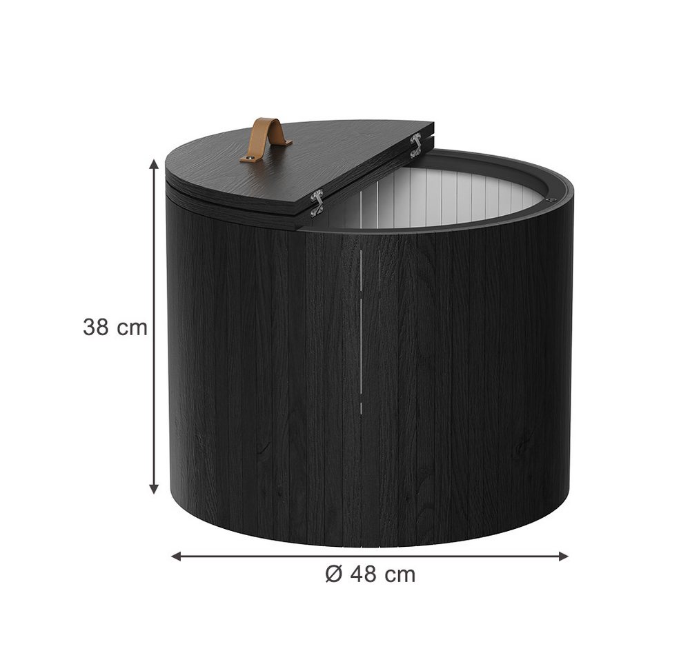 Vicco Couchtisch Tavilo, Schwarz/Eiche/Schwarz, 48 x 48 cm (1-St) – Bild 3 von 5