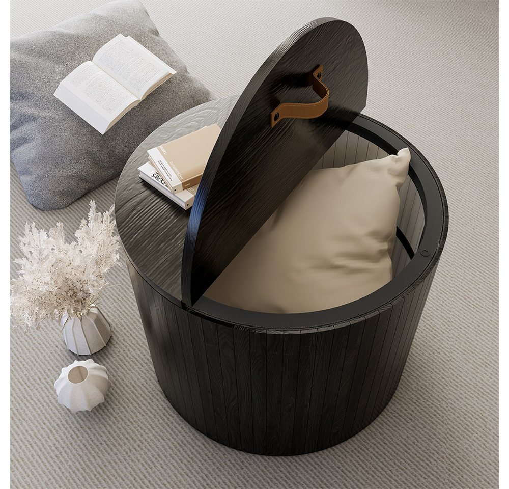 Vicco Couchtisch Tavilo, Schwarz/Eiche/Schwarz, 48 x 48 cm (1-St) – Bild 4 von 5
