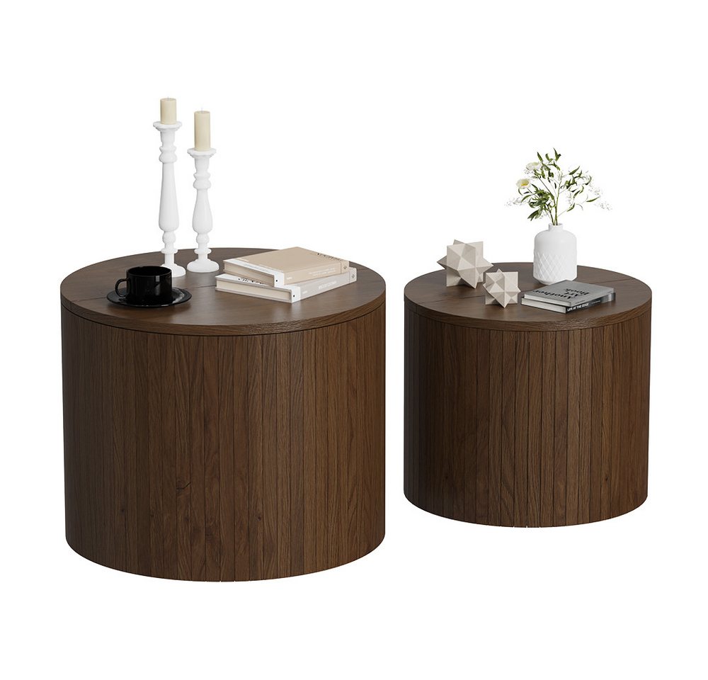 Vicco Couchtisch Tavilo, Walnuss, 48 x 48 cm 2 Teile (2-St) – Bild 5 von 5