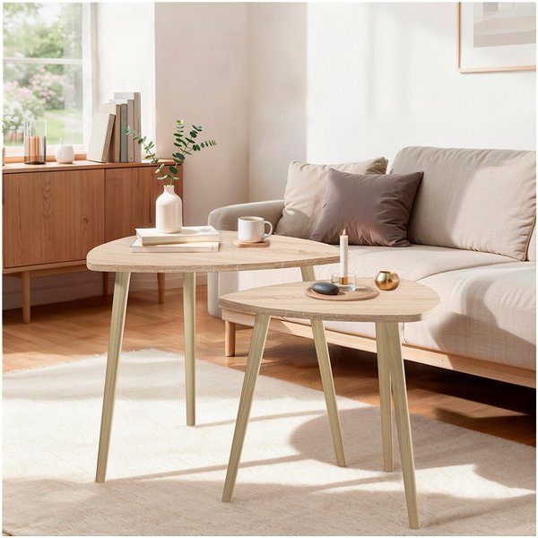 Vicco Couchtisch Twino, Sonoma, 60 x 50 cm 2er Set (1-St)