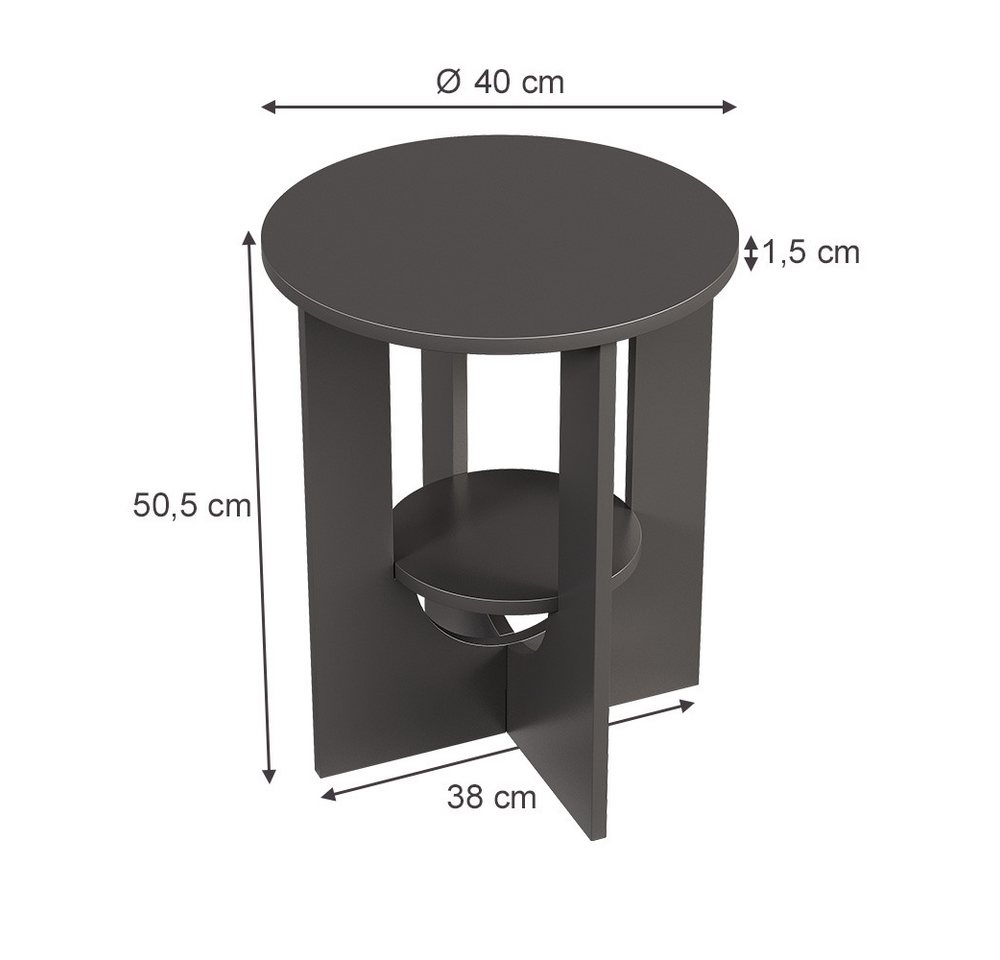 Vicco Couchtisch Vareo, Schwarz, 40 x 40 cm (1-St) – Bild 3 von 5