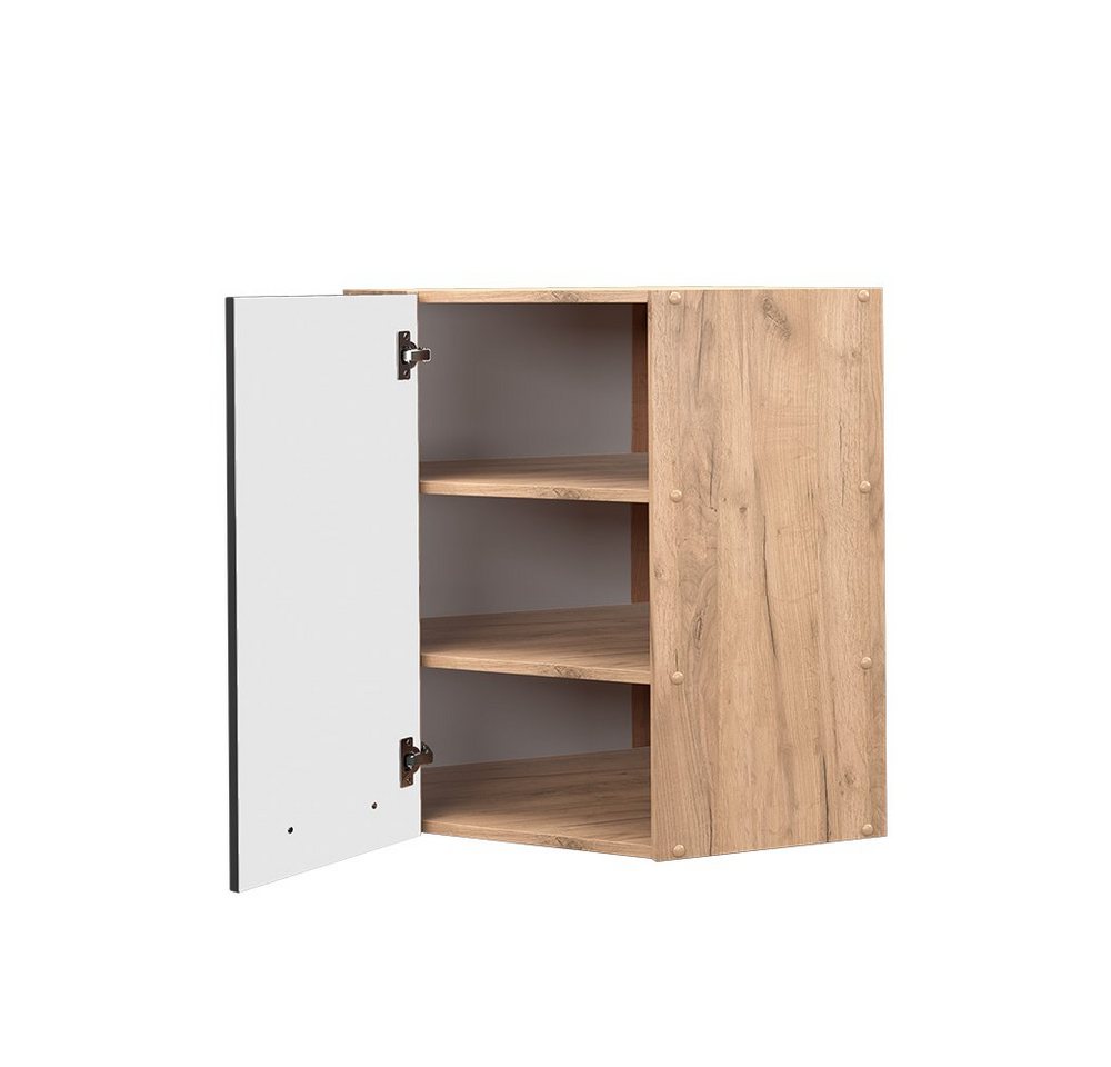 Vicco Eckhängeschrank Fame-Line, Anthrazit Hochglanz/Goldkraft Eiche, 57 cm (1-St., 1 Hängeschrank) Eckhängeschrank – Bild 4 von 5