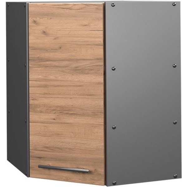Vicco Eckhängeschrank Fame-Line, Goldkraft Eiche/Anthrazit, 57 cm (1-St., 1 Hängeschrank) Eckhängeschrank