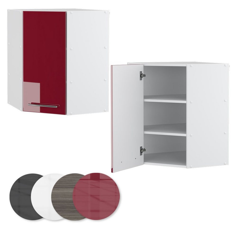Vicco Eckhängeschrank Fame-Line, Bordeaux Hochglanz/Weiß, 57 cm (1-St., 1 Hängeschrank) Eckhängeschrank – Bild 5 von 5