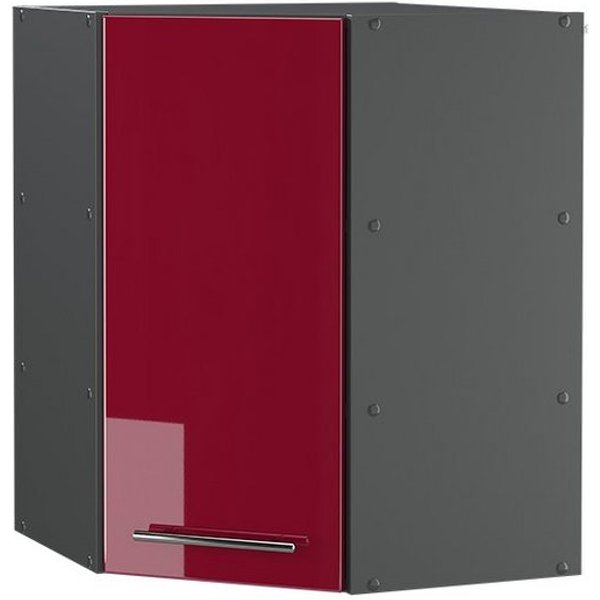 Vicco Eckhängeschrank Fame-Line, Bordeaux Hochglanz/Anthrazit, 57 cm (1-St., 1 Hängeschrank) Eckhängeschrank