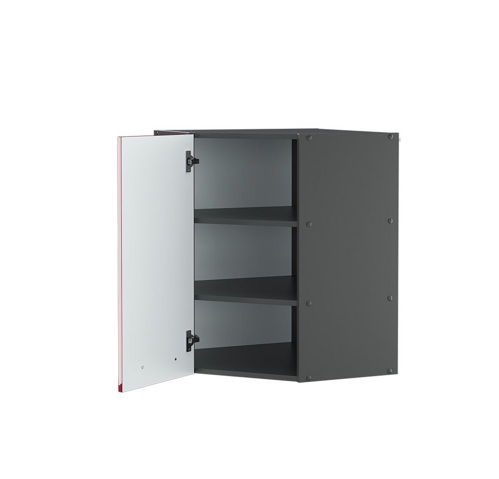 Vicco Eckhängeschrank Fame-Line, Bordeaux Hochglanz/Anthrazit, 57 cm (1-St., 1 Hängeschrank) Eckhängeschrank – Bild 4 von 5