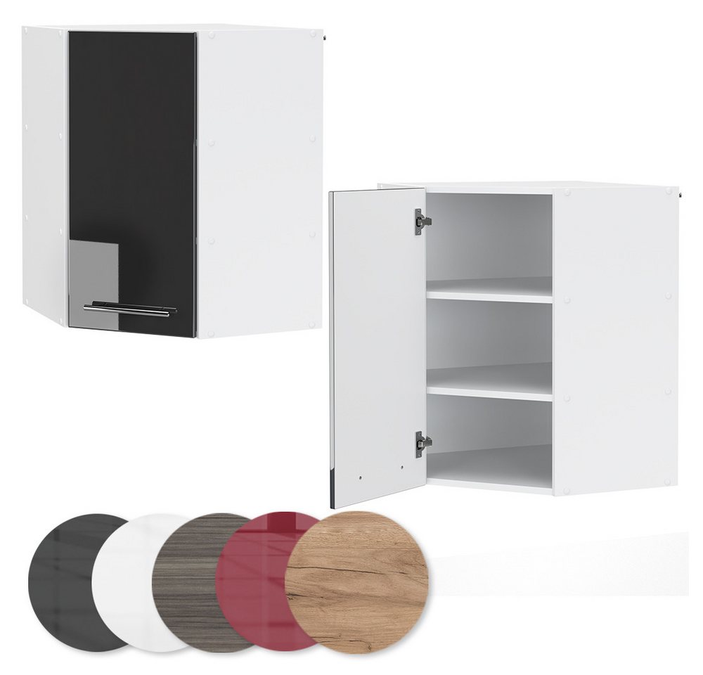 Vicco Eckhängeschrank Fame-Line, Anthrazit Hochglanz/Weiß, 57 cm (1-St) – Bild 5 von 5