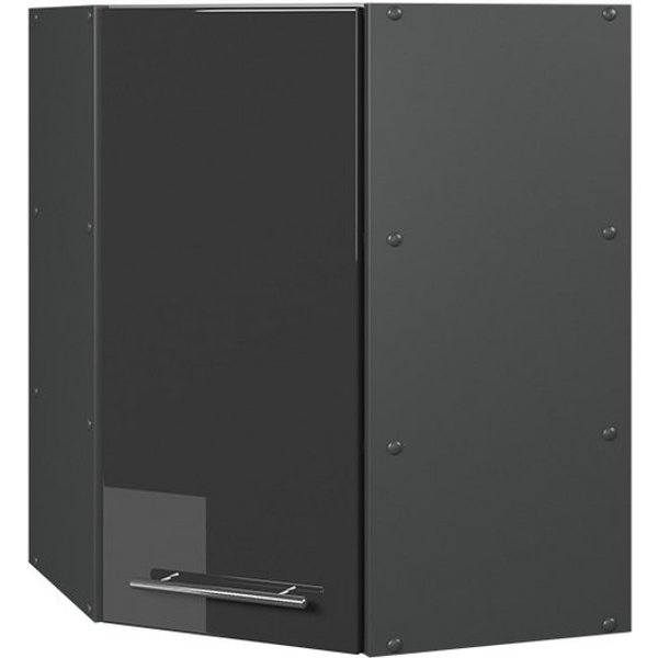 Vicco Eckhängeschrank Fame-Line, Anthrazit Hochglanz/Anthrazit, 57 cm (1-St)