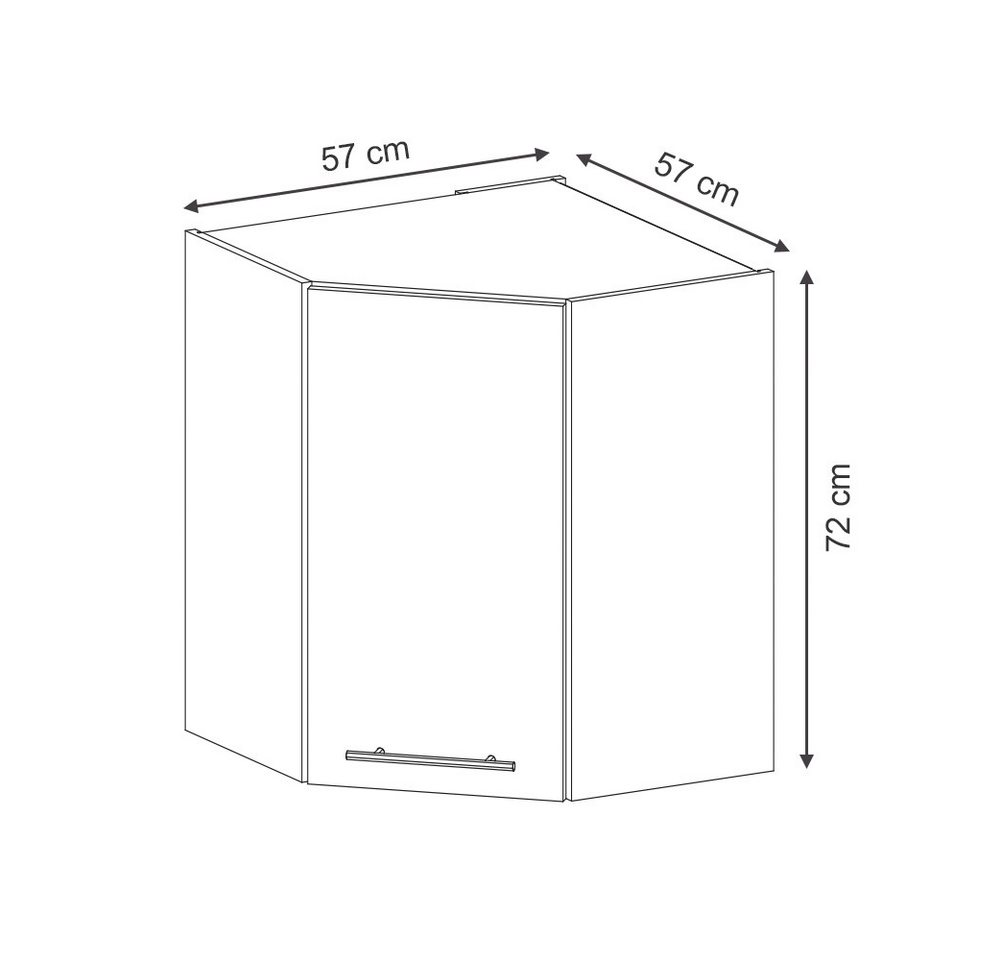 Vicco Eckhängeschrank Fame-Line, Anthrazit Hochglanz/Anthrazit, 57 cm (1-St) – Bild 3 von 5