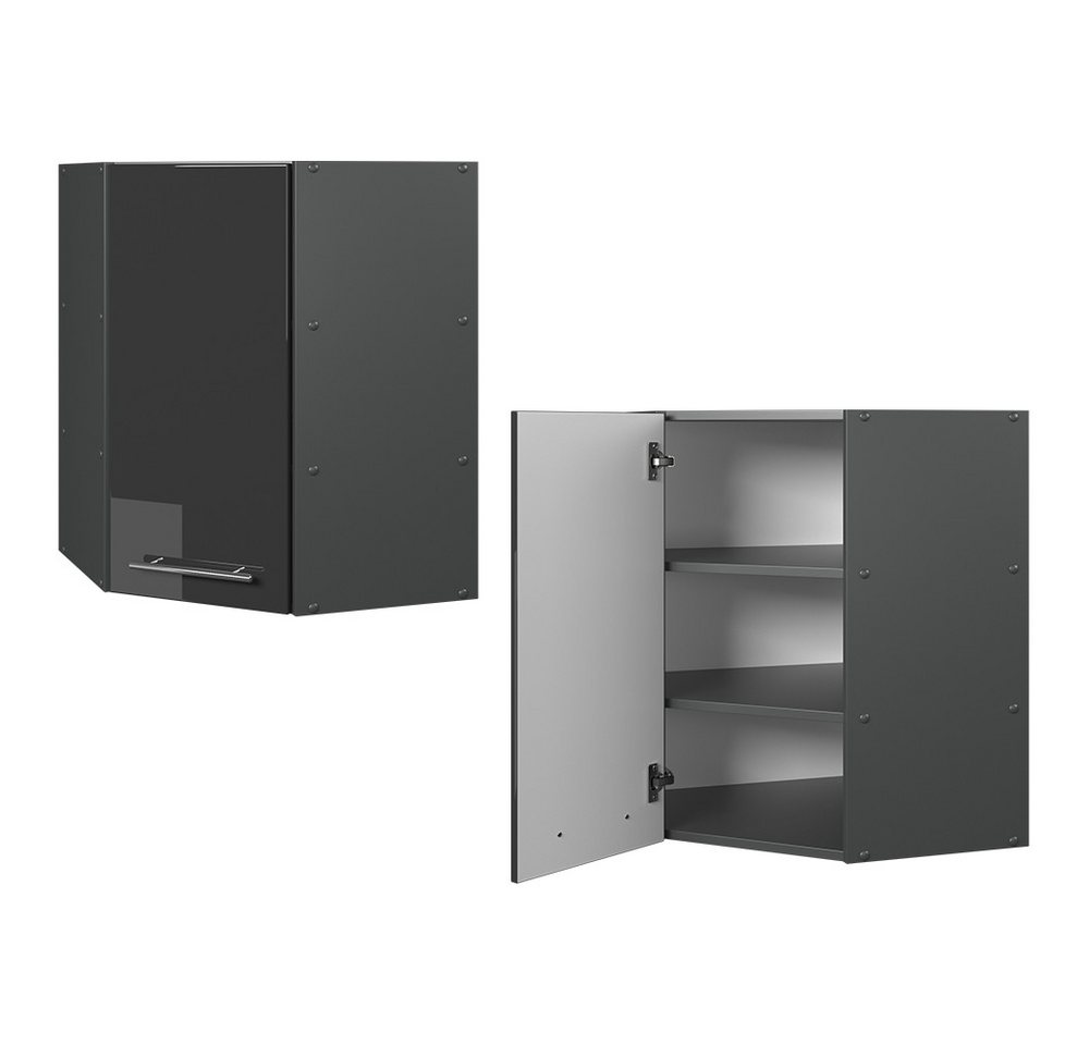 Vicco Eckhängeschrank Fame-Line, Anthrazit Hochglanz/Anthrazit, 57 cm (1-St) – Bild 5 von 5