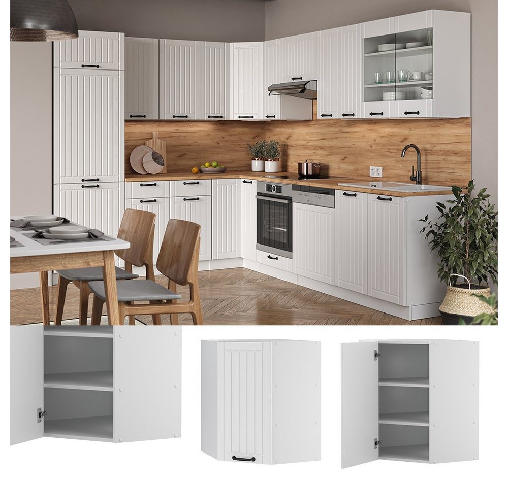 Vicco Eckhängeschrank Fame-Line, Weiß Landhaus/Weiß, 57 cm (1-St., 1 Hängeschrank) Eckhängeschrank – Bild 2 von 5