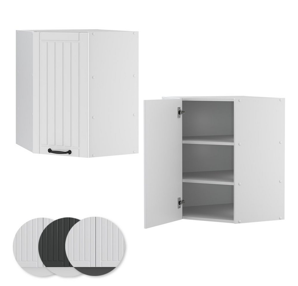 Vicco Eckhängeschrank Fame-Line, Weiß Landhaus/Weiß, 57 cm (1-St., 1 Hängeschrank) Eckhängeschrank – Bild 5 von 5
