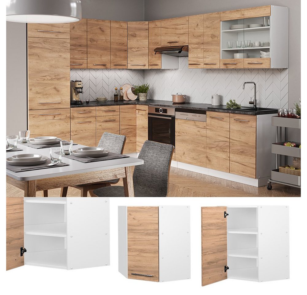 Vicco Eckhängeschrank Fame-Line, Goldkraft Eiche/Weiß, 57 cm (1-St., 1 Hängeschrank) Eckhängeschrank – Bild 2 von 5