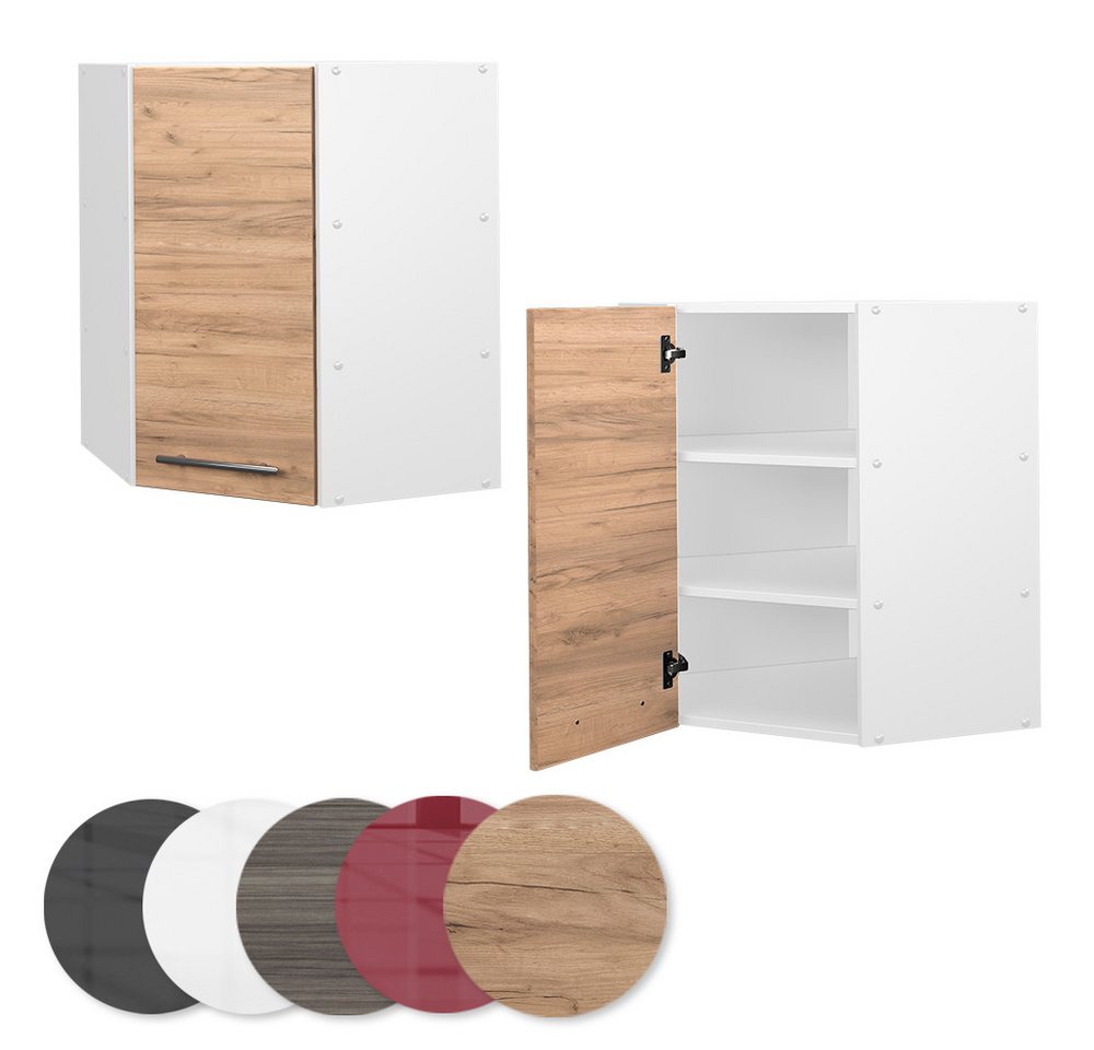 Vicco Eckhängeschrank Fame-Line, Goldkraft Eiche/Weiß, 57 cm (1-St., 1 Hängeschrank) Eckhängeschrank – Bild 5 von 5