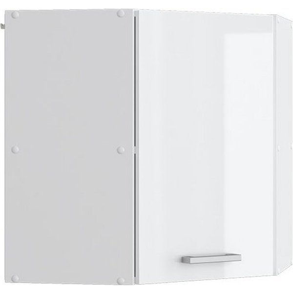 Vicco Eckhängeschrank R-Line, Weiß Hochglanz/Weiß, 57 cm (1-St)