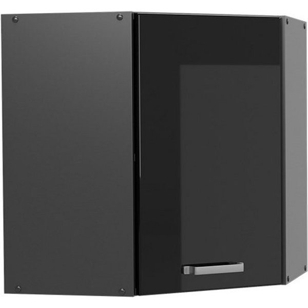 Vicco Eckhängeschrank R-Line, Schwarz Hochglanz/Anthrazit, 57 cm (1-St)