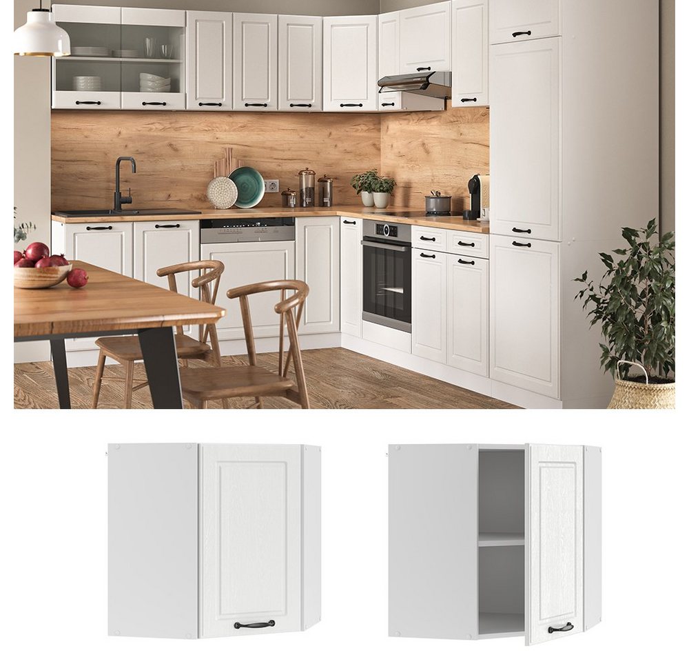 Vicco Eckhängeschrank R-Line, Weiß Landhaus/Weiß, 57 cm (1-St., 1 Hängeschrank) Eckhängeschrank – Bild 2 von 5