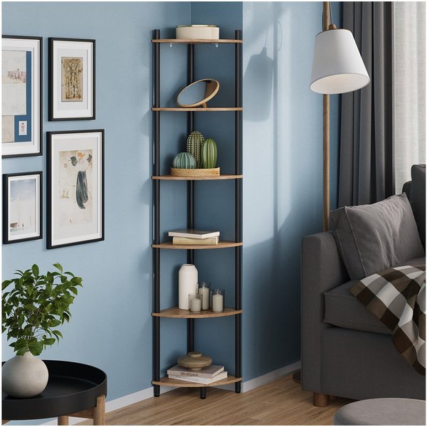 Vicco Eckregal Bivio, Goldkraft Eiche/Anthrazit, 29 x 163.5 cm mit 6 Ablagefächern, 1-tlg.
