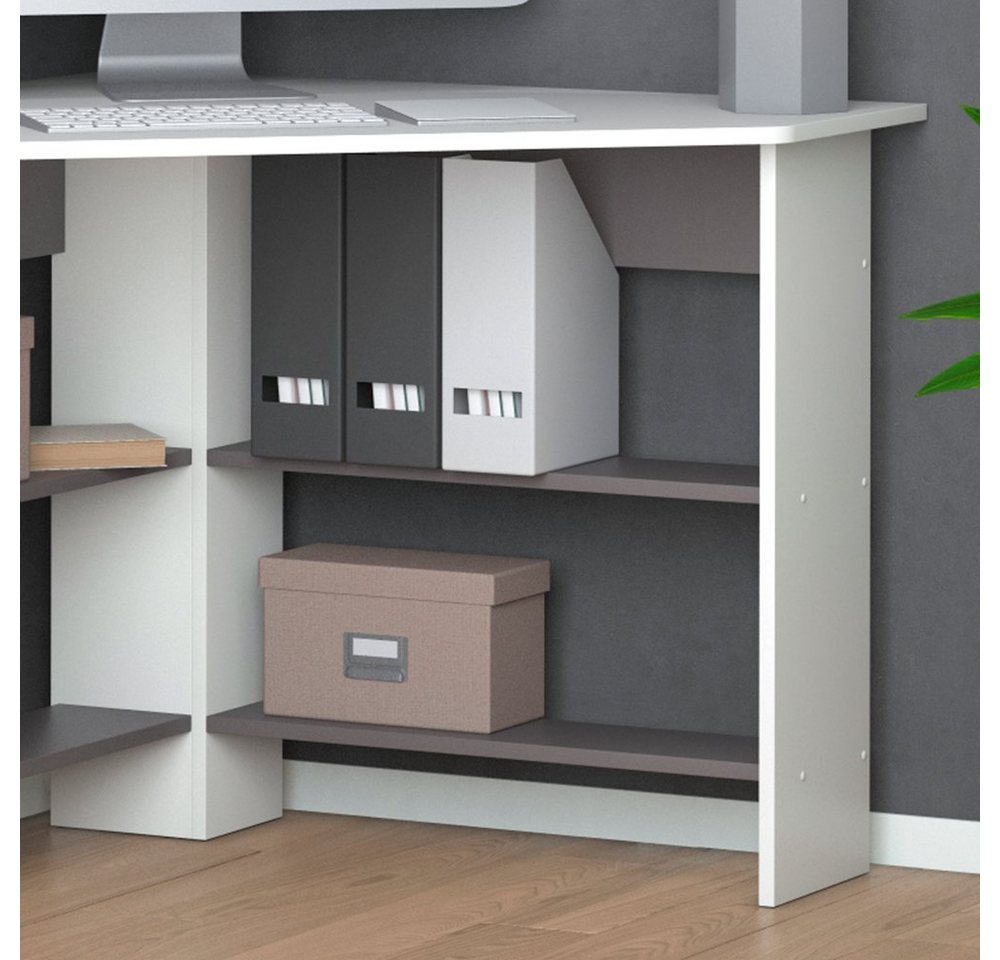 Vicco Eckschreibtisch Arion, Weiß/Anthrazit, 90 x 90 cm (1-St) – Bild 5 von 5