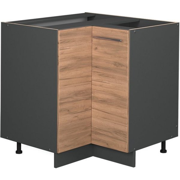 Vicco Eckunterschrank Fame-Line, Goldkraft Eiche/Anthrazit, 80.5 cm ohne Arbeitsplatte (1-St)