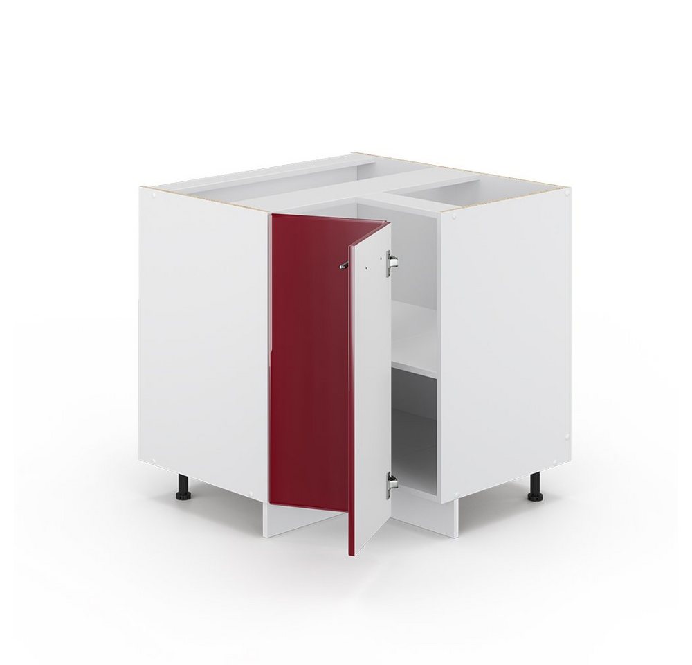 Vicco Eckunterschrank Fame-Line, Bordeaux Hochglanz/Weiß, 80.5 cm ohne Arbeitsplatte (1-St) – Bild 5 von 5