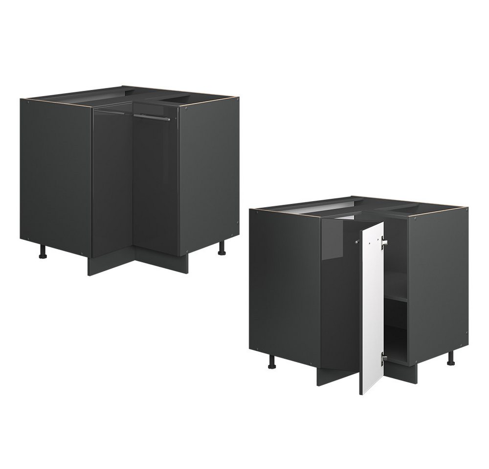 Vicco Eckunterschrank Fame-Line, Anthrazit Hochglanz/Anthrazit, 80.5 cm ohne Arbeitsplatte (1-St) – Bild 5 von 5