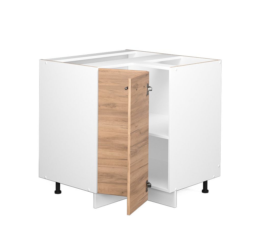 Vicco Eckunterschrank Fame-Line, Goldkraft Eiche/Weiß, 80.5 cm ohne Arbeitsplatte (1-St) – Bild 5 von 5
