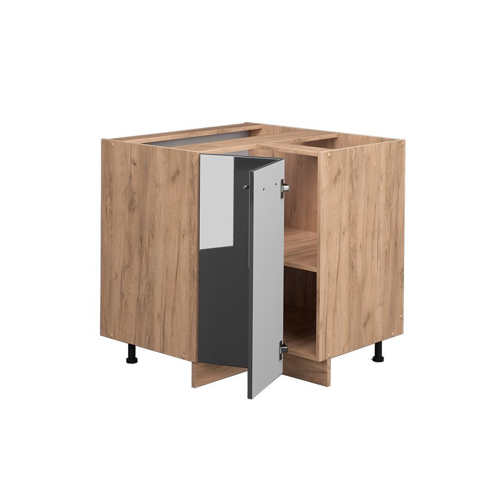 Vicco Eckunterschrank Fame-Line, Anthrazit Hochglanz/Eiche, 80.5 cm ohne Arbeitsplatte (1-St) – Bild 5 von 5