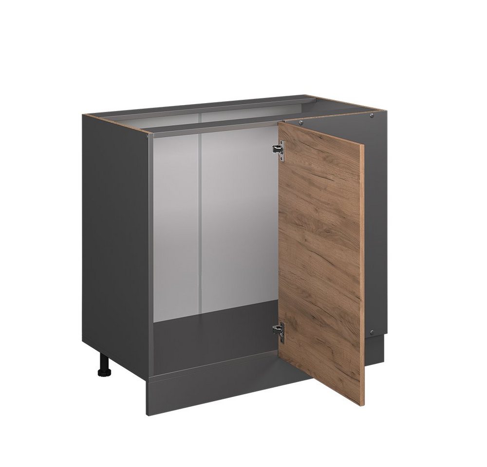 Vicco Eckunterschrank R-Line, Goldkraft Eiche/Anthrazit, 86 cm ohne Arbeitsplatte (1-St) – Bild 4 von 5