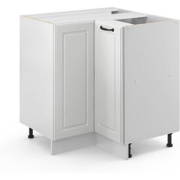 Vicco Eckunterschrank R-Line, Weiß Landhaus/Weiß, 75.6 cm ohne Arbeitsplatte (1-St)