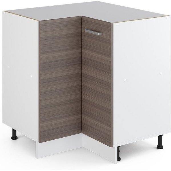 Vicco Eckunterschrank R-Line, Grau/Weiß, 75.6 cm ohne Arbeitsplatte (1-St)