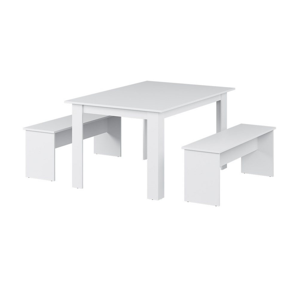 Vicco Essgruppe Sentio, Weiß, 137.6 x 92.8 cm mit 2 Bänken, (Set, 3-tlg., 3-er Set), platzsparend – Bild 2 von 5