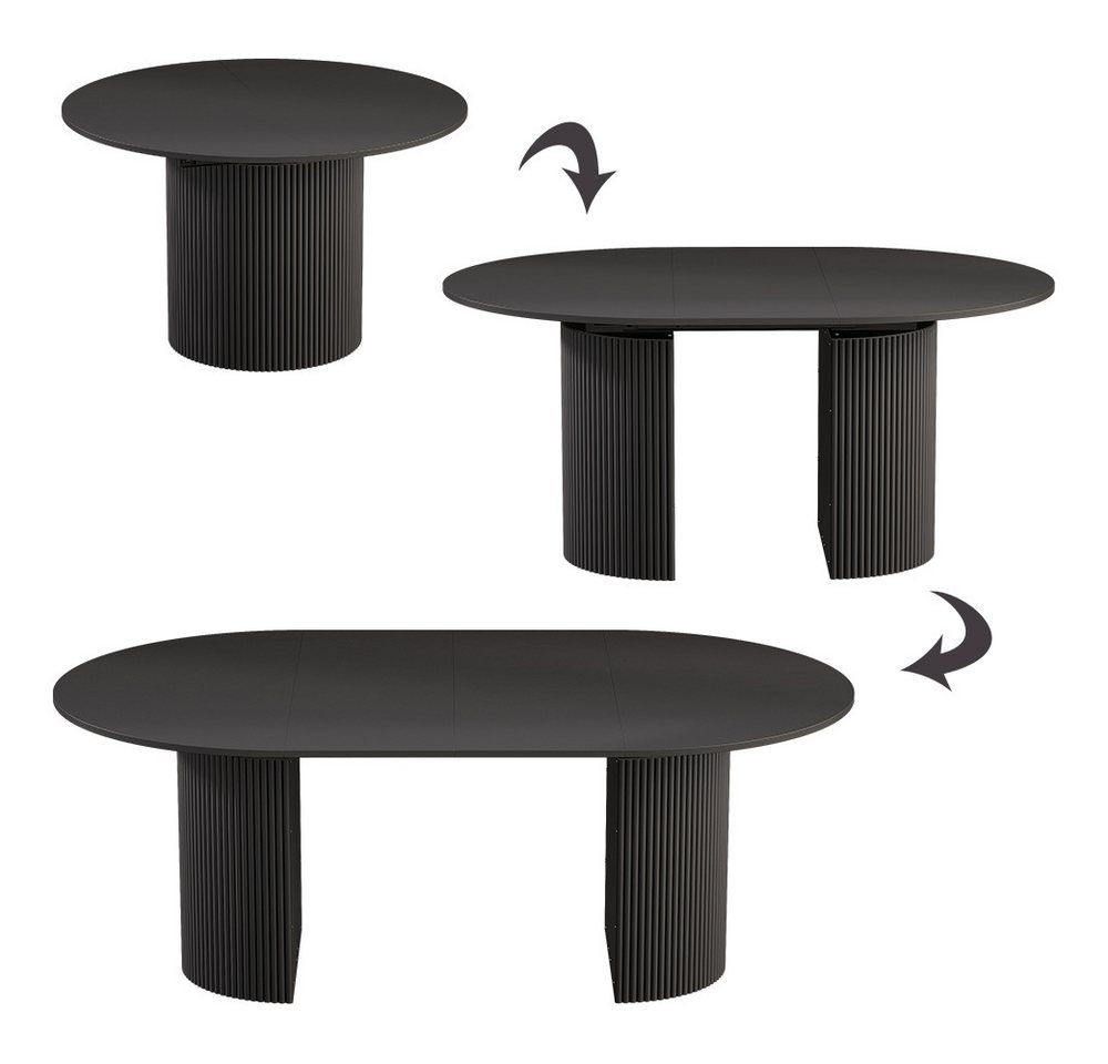 Vicco Esstisch Calero, Schwarz, 120-200 x 60 cm ausziehbar (1-St) – Bild 5 von 5