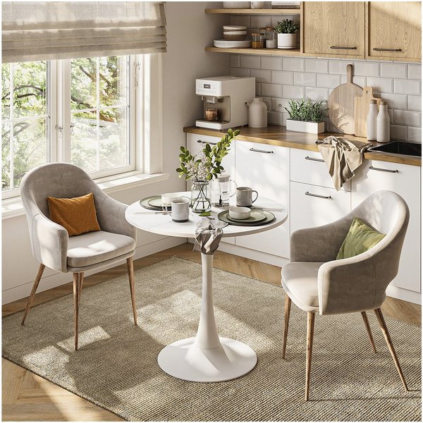 Vicco Esstisch Carl, Weiß, 80 x 80 cm (1-St)