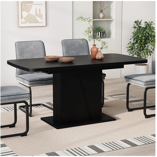 Vicco Esstisch Fenaro, Schwarz, 120-160 x 80 cm ausziehbar (1-St)