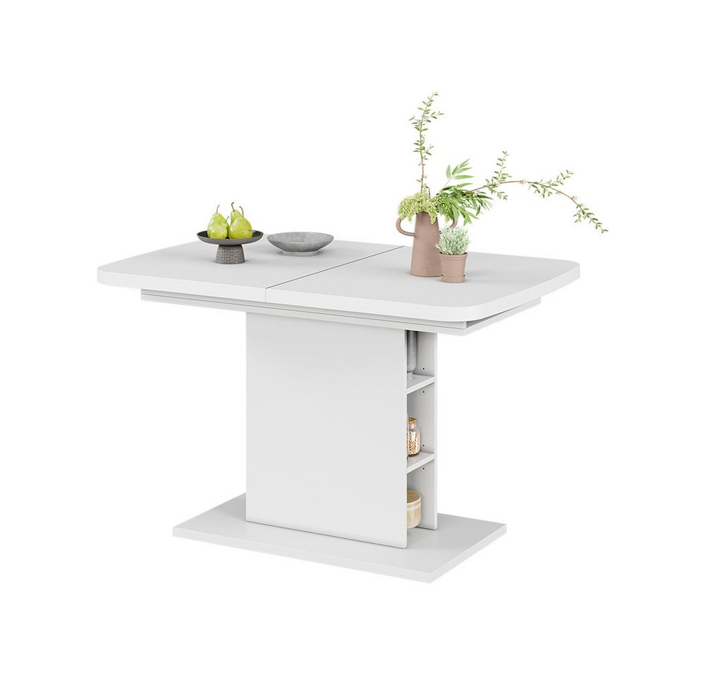 Vicco Esstisch Fenaro, Weiß, 120-160 x 80 cm mit offenen Fächern (1-St) – Bild 5 von 5