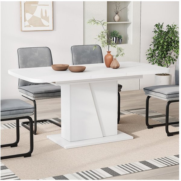 Vicco Esstisch Fenaro, Weiß, 120-160 x 80 cm ausziehbar (1-St)