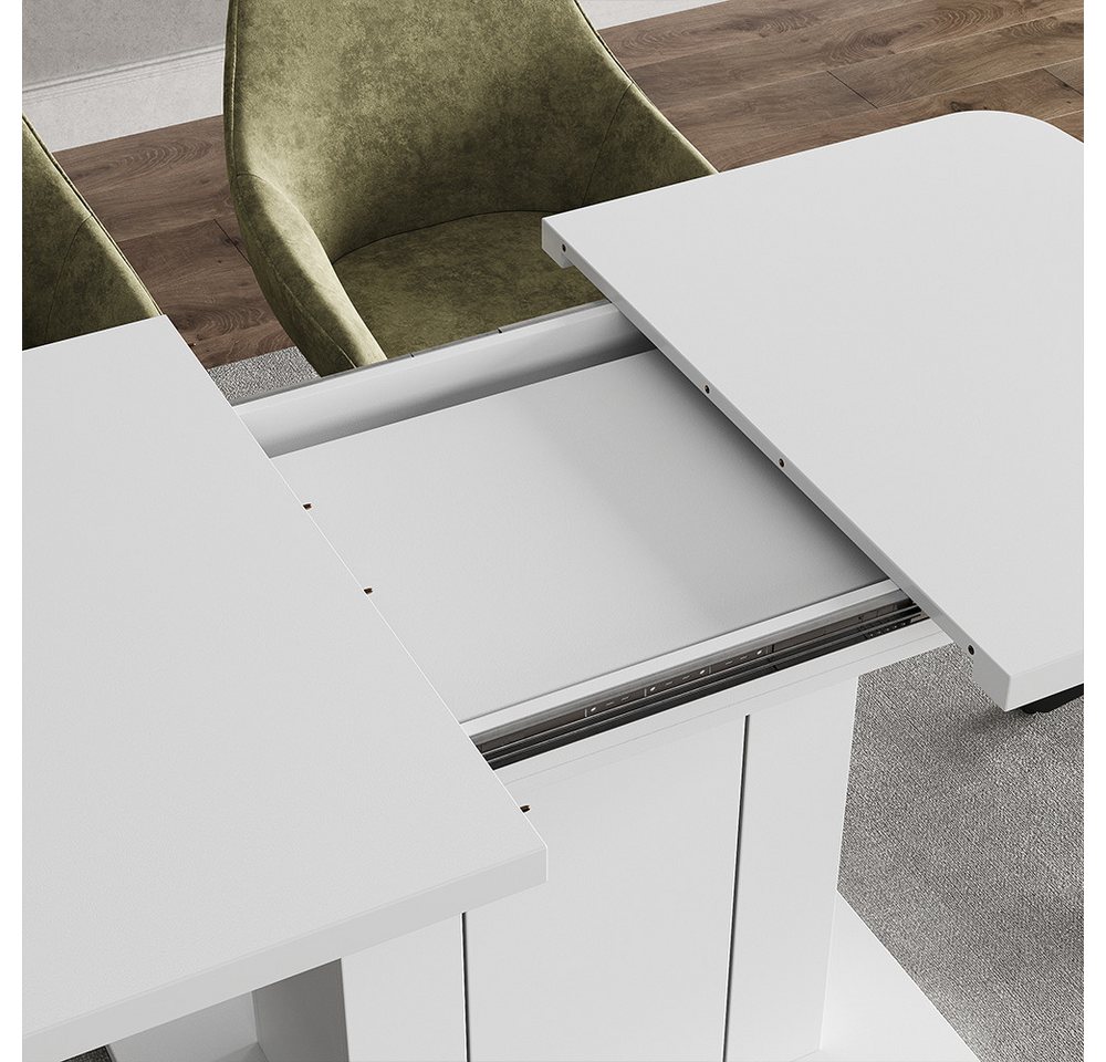 Vicco Esstisch Fenaro, Weiß, 120-160 x 80 cm (1-St) – Bild 4 von 5