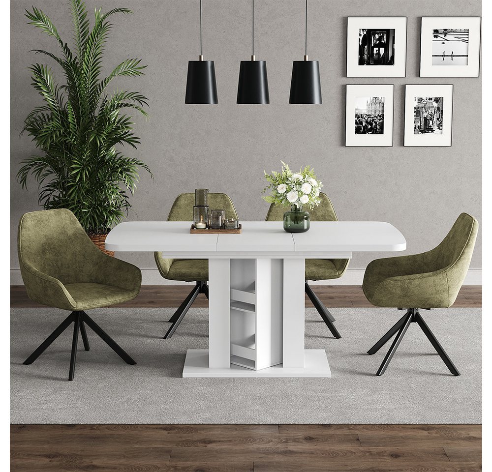 Vicco Esstisch Fenaro, Weiß, 120-160 x 80 cm (1-St) – Bild 5 von 5