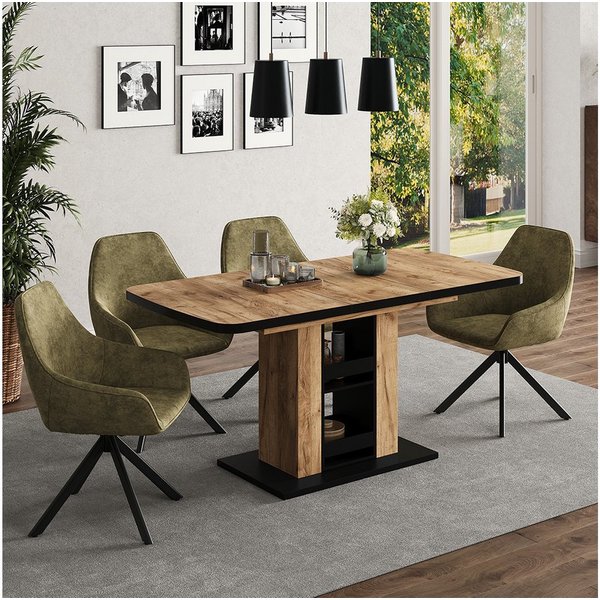 Vicco Esstisch Fenaro, Goldkraft Eiche, 120-160 x 80 cm (1-St)