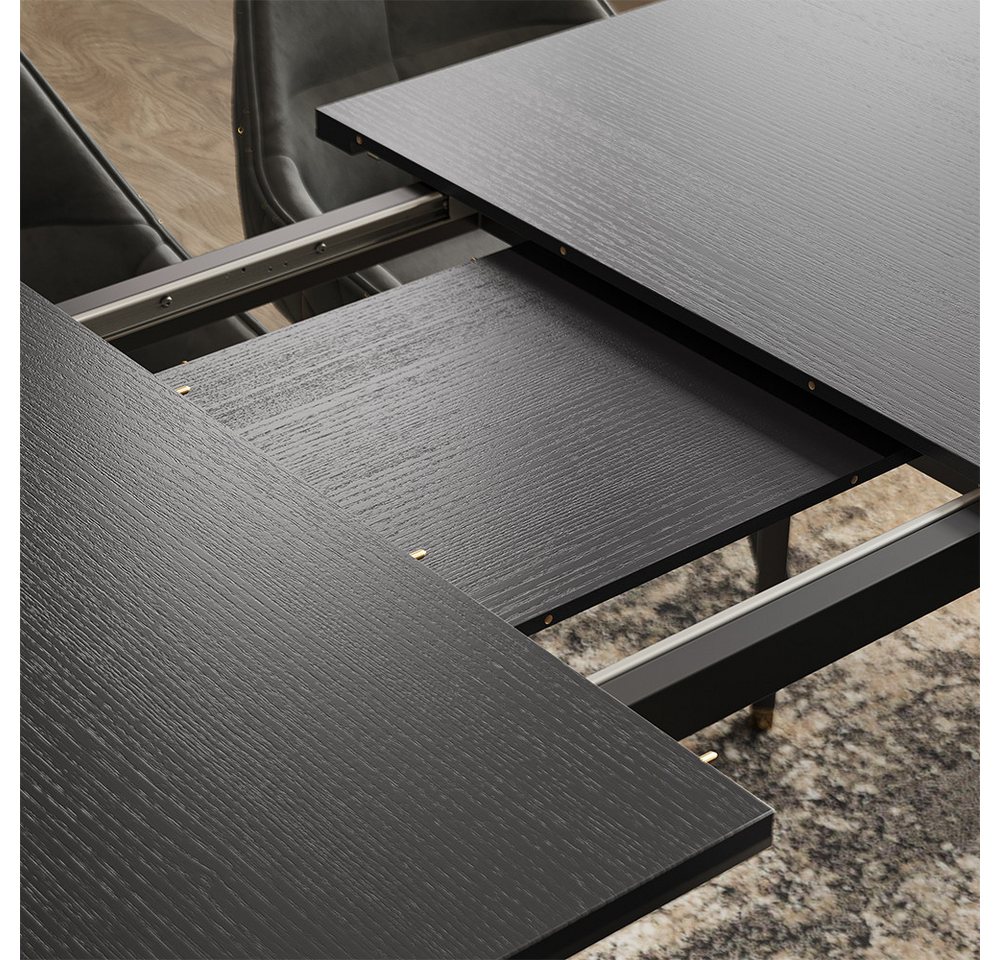 Vicco Esstisch Goldamo, Schwarz, 160-200 x 90 cm Ausziehbar (1-St) – Bild 5 von 5