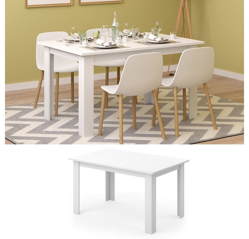 Vicco Esstisch Karlos, Weiß, 140 x 90 cm (1-St) – Bild 3 von 5