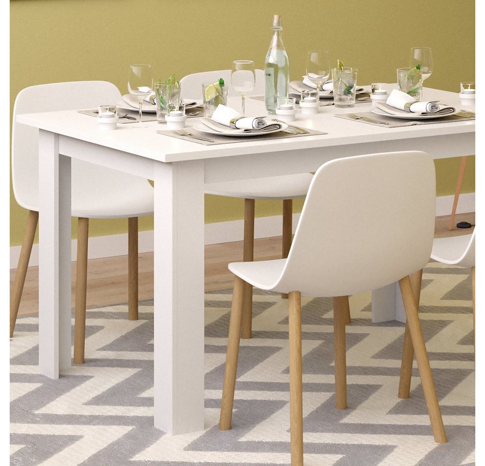 Vicco Esstisch Karlos, Weiß, 140 x 90 cm (1-St) – Bild 5 von 5